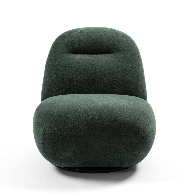 Velvet Swivel Accent Chair with Wood Frame