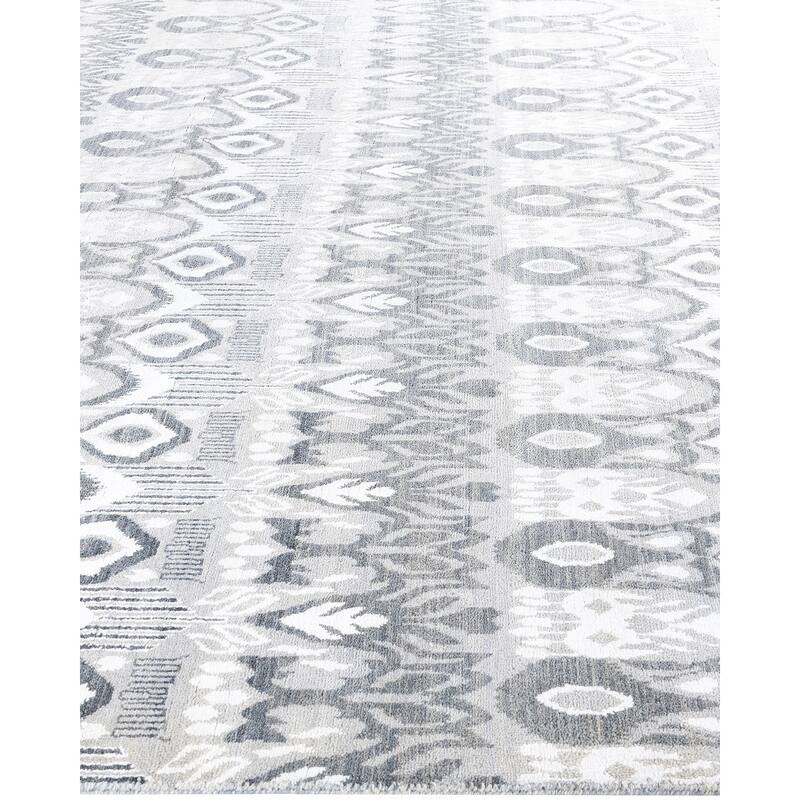 Ikat One-of-a-Kind Hand-Knotted Area Rug, Gray - 8' 0" x 10' 5"
