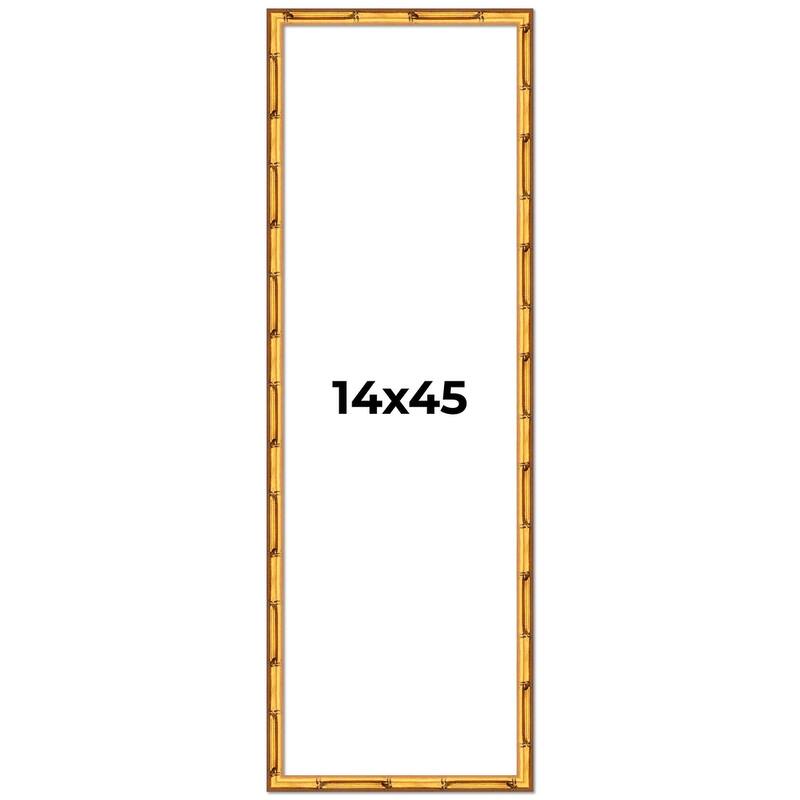 14x45 Frame Gold Bamboo Picture Frame Modern Photo Frame Includes UV Acrylic Shatter Guard Front Acid Free Foam Backing Board
