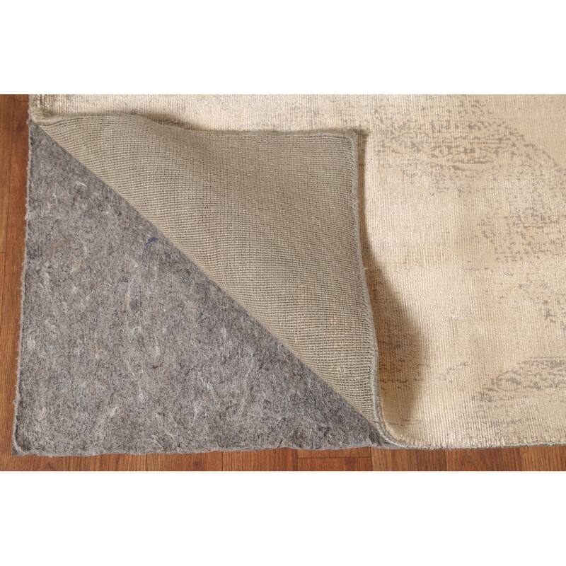 Yellow Abstract Modern Area Rug Handmade Wool Carpet - 5'8"x 7'11"