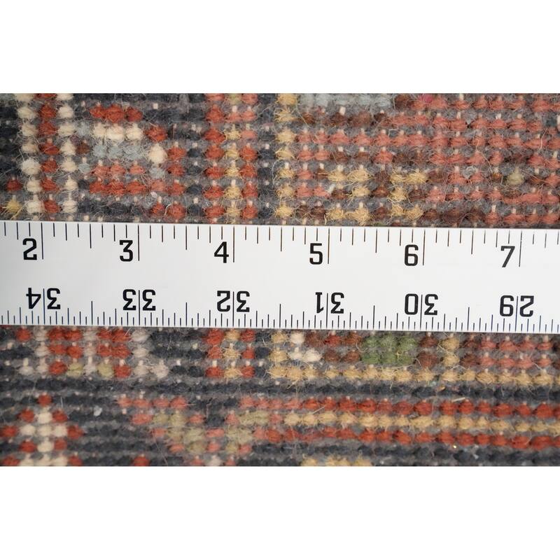 Hand Knotted Oriental 100% Wool Carpet Traditional Geometric Oranges & Rust Heriz (serapi) Runner Rug - 5' 9'' X 2' 5''