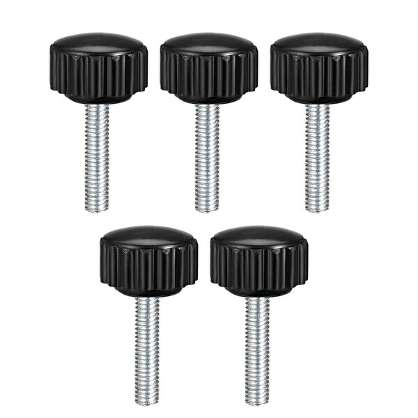 M4 x 20mm Male Thread Knurled Clamping Knobs Grip Thumb Screw on Type 5 Pcs