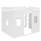 preview thumbnail 3 of 26, Full Size House Loft Bed, Wood House Bed Frame with Windows, Child Loft Bed with Ladder and Safety Guardrails