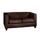 preview thumbnail 4 of 17, Windsor Top Grain Tufted Leather Loveseat Espresso