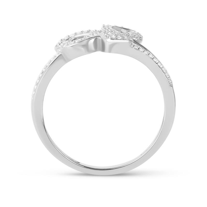 1/6ct TDW Triple Heart Diamond Promise Fashion Ring in 10K Gold for Women