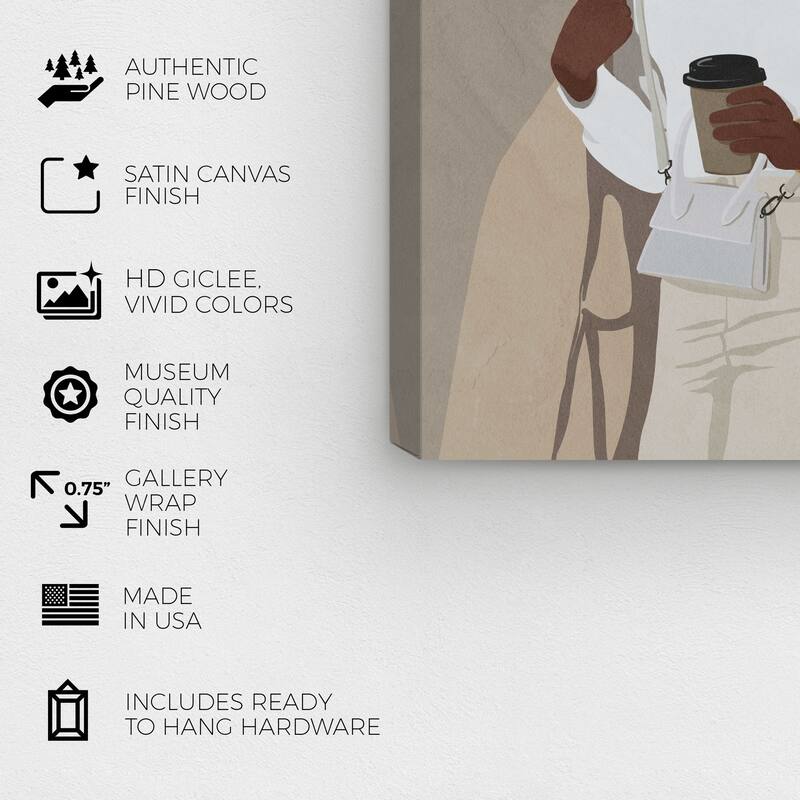 Wynwood Studio Fashion and Glam On the run Brown and Modern & Contemporary Wall Art Canvas Print