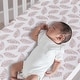preview thumbnail 2 of 4, Lambs & Ivy Signature Taupe Leaves Print Organic Cotton Fitted Crib Sheet