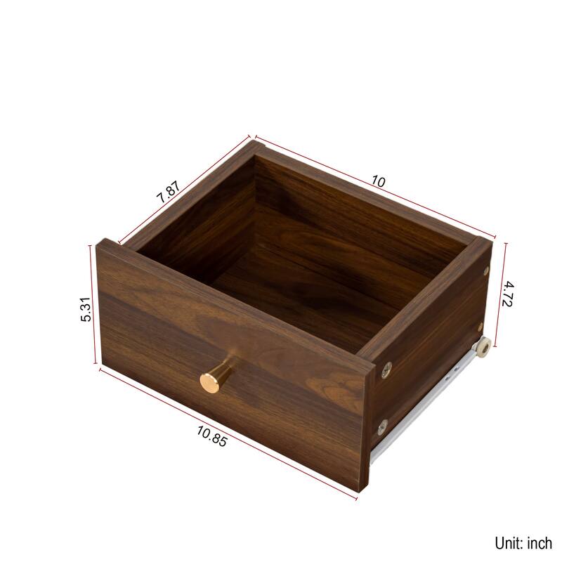 Roomfitters Walnut Sideboard with Sliding Striped Glass Doors, 9-Bottle Wine Rack & Freestanding Storage Cabinet