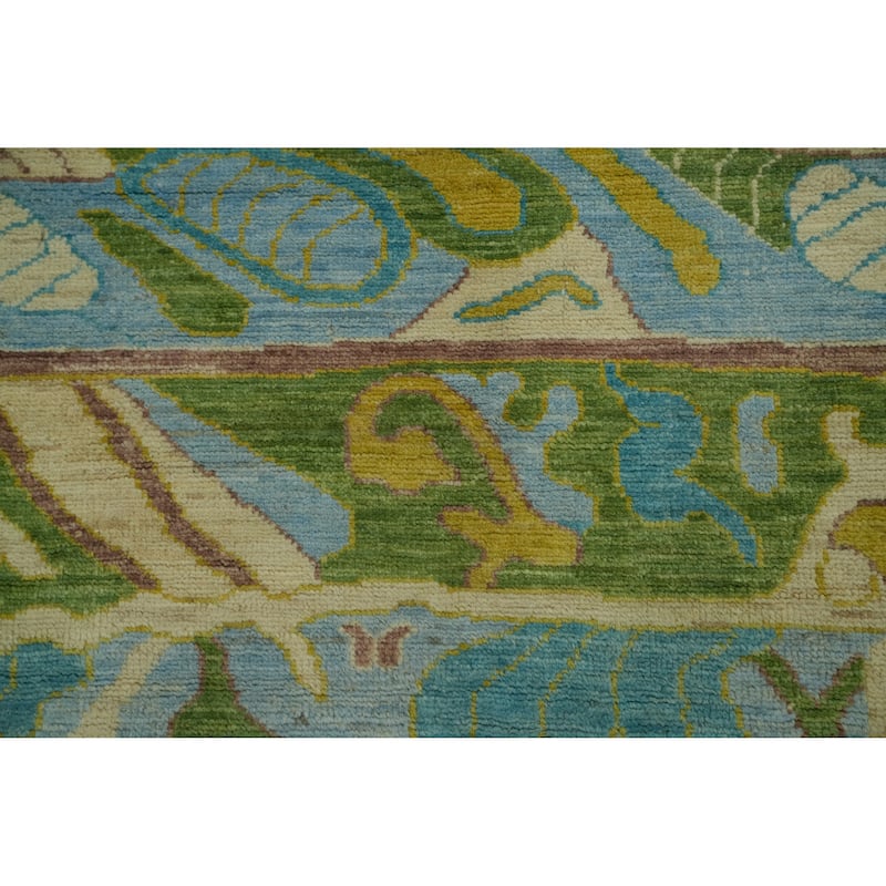 Vegetable Dye Wool Oushak Turkish Large Rug, Geometric Carpet - 17' 9'' X 12' 7''