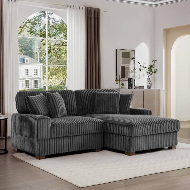 118.4"W Plush Modular Sectional Sofa with Pillows