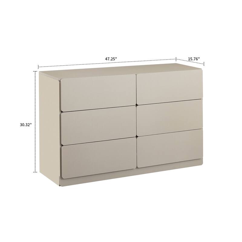 Classic 6-Drawers Double Dresser, for Indoor Use