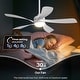 preview thumbnail 27 of 71, 45 Inch / 52 Inch White Ceiling Fan with Dimmable LED Light and Remote, 6-Speed Reversible DC Motor, ABS Blades