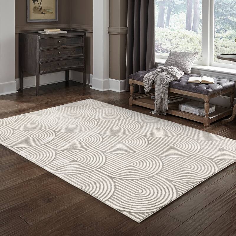 Colin Art Deco Arches Grey/ Ivory Area Rug