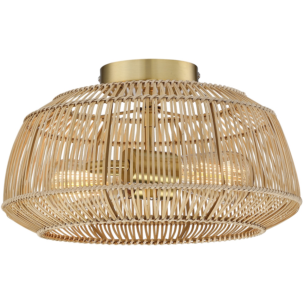 Rattan semi flush mount light deals
