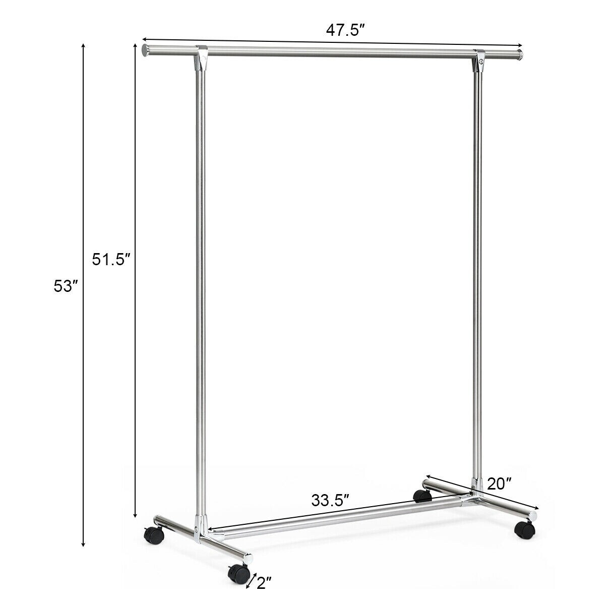 Shop Gymax Garment Rack Clothing Rack Stainless Steel Heavy Duty