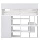 preview thumbnail 8 of 11, Wood Twin Size Loft Bed with Multiple Storage Shelves, Wardrobe, and Desk, White Finish, Sturdy Frame for Kids' Bedrooms