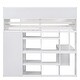 preview thumbnail 23 of 26, Wood Twin Size Loft bed with Multiple Storage Shelves and Wardrobe, Gray