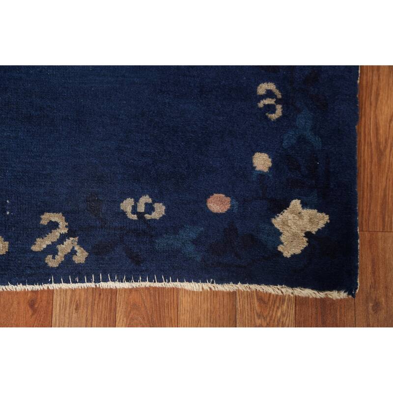 Antique Vegetable Dye Art Deco Chinese Oriental Wool Rug Hand-knotted - 3'1" x 5'9"