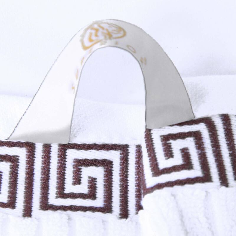 Superior Athens Cotton Floral Border Greek Key 3-Piece Towel Set