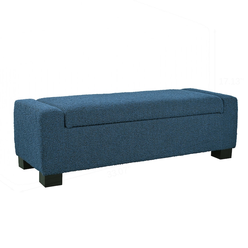 50" Ottoman Bench in Textured Fabric