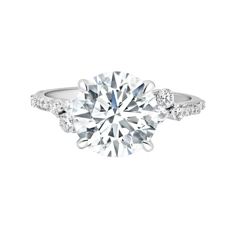 Auriya 14k Gold 5 2/4ctw Round Lab grown Nature's Inspired Diamond Engagement Ring (E-F VS)