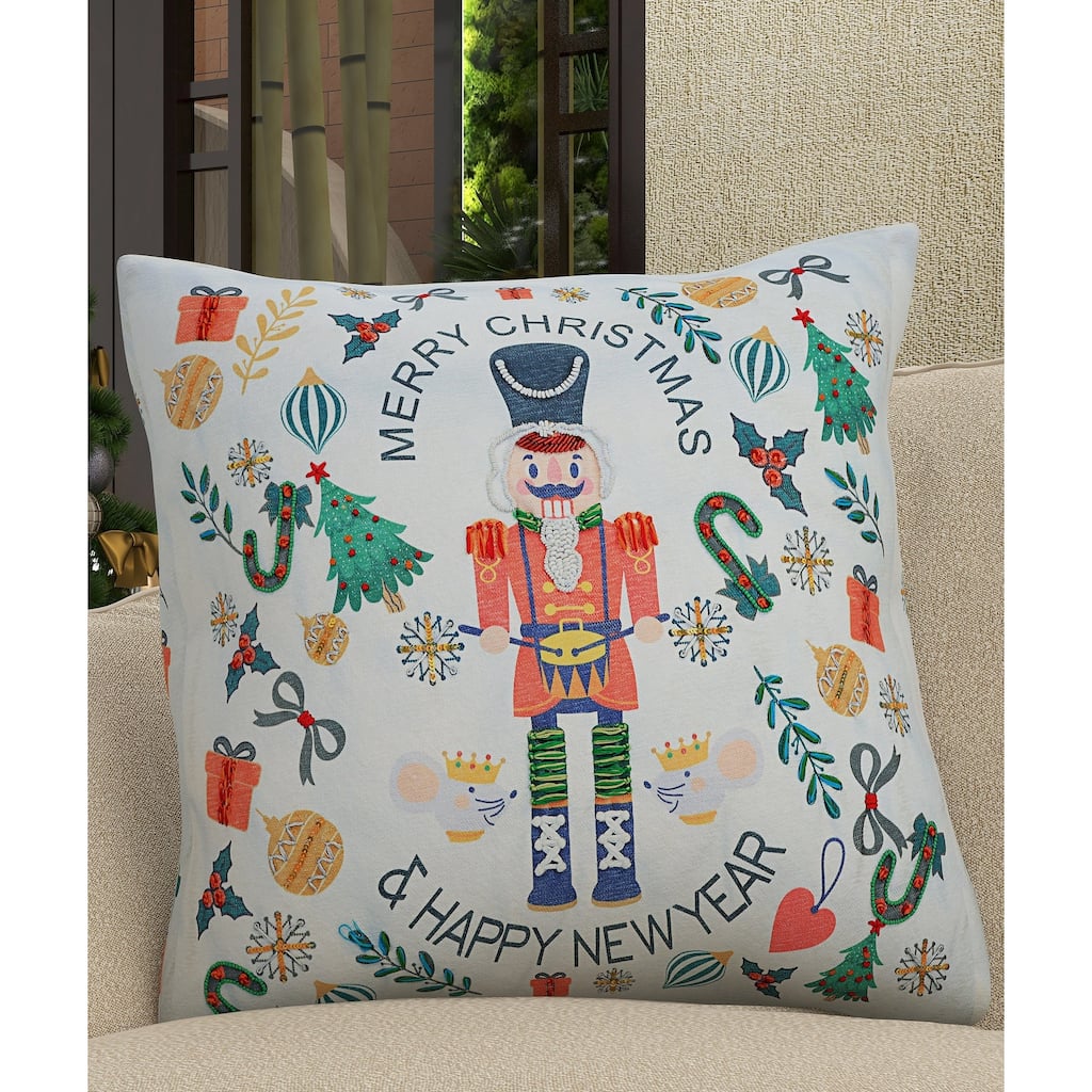 Vibhsa Nutcracker Merry Christmas Pillow 20" x 20"