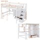 preview thumbnail 3 of 17, Full Size Wooden Loft Bed with Bookshelf,Drawers,Desk,and Wardrobe,Multifunctional Loft Bed