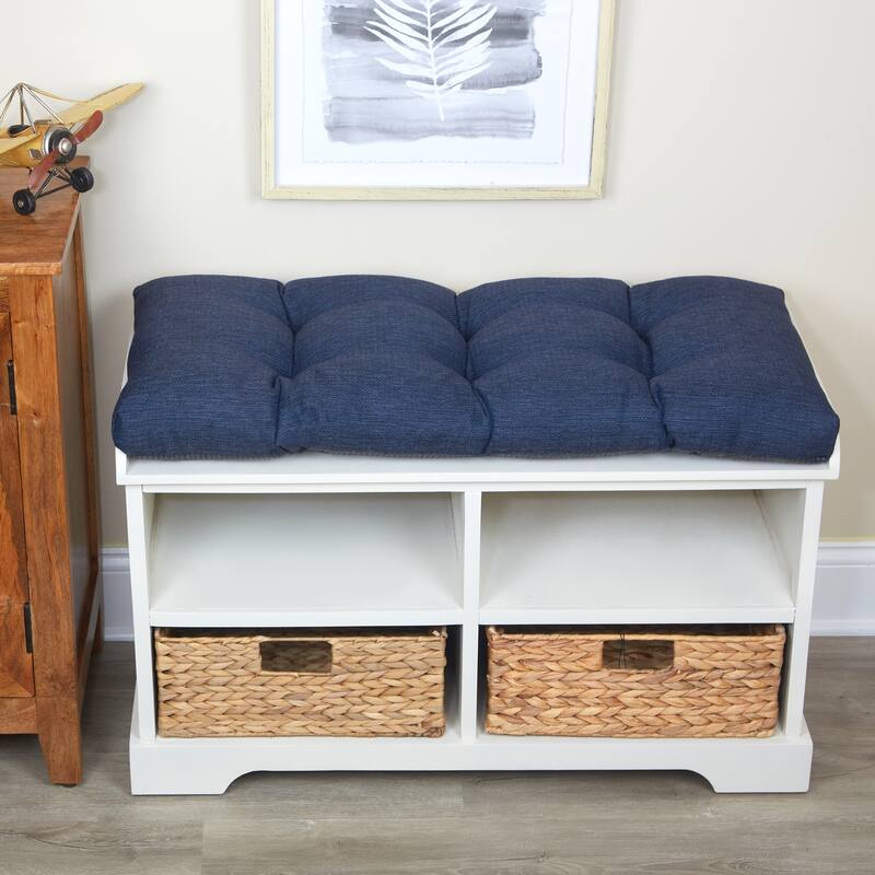 Klear Vu Non-Slip Gripper Bench Cushion - 33 x 14 - Indigo