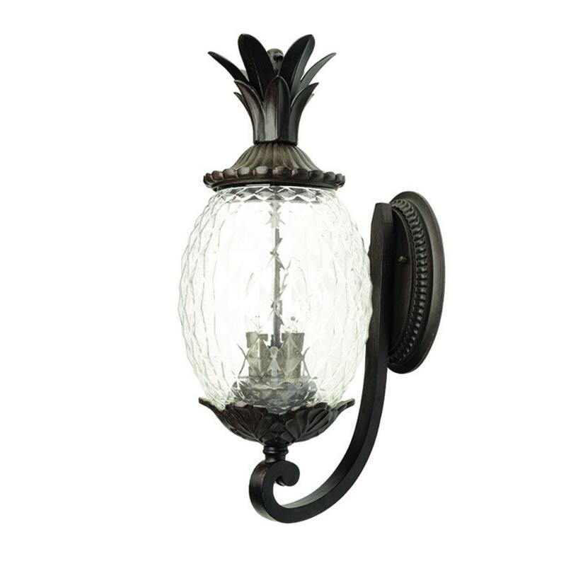 Glass Pineapple Lantern Flush Mount Light Aluminum Dimmable - 12.50” x 9.50” x 21.75” (D x W x H)