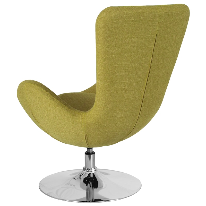 LeatherSoft Swivel Side Reception Chair with Bowed Seat