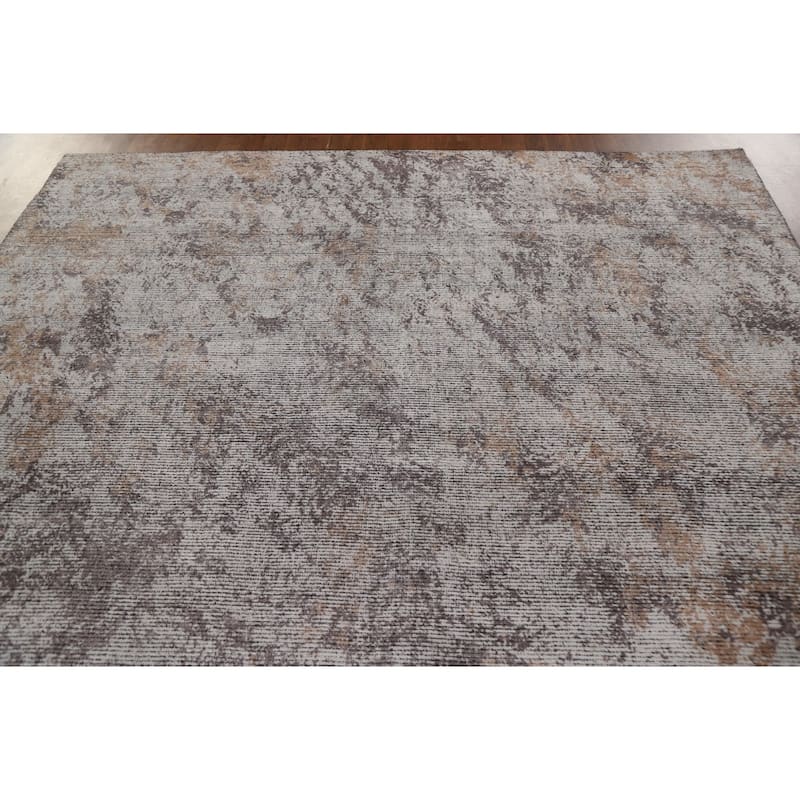 Beige Modern Area Rug Handmade Wool Carpet - 8'0"x 11'4"