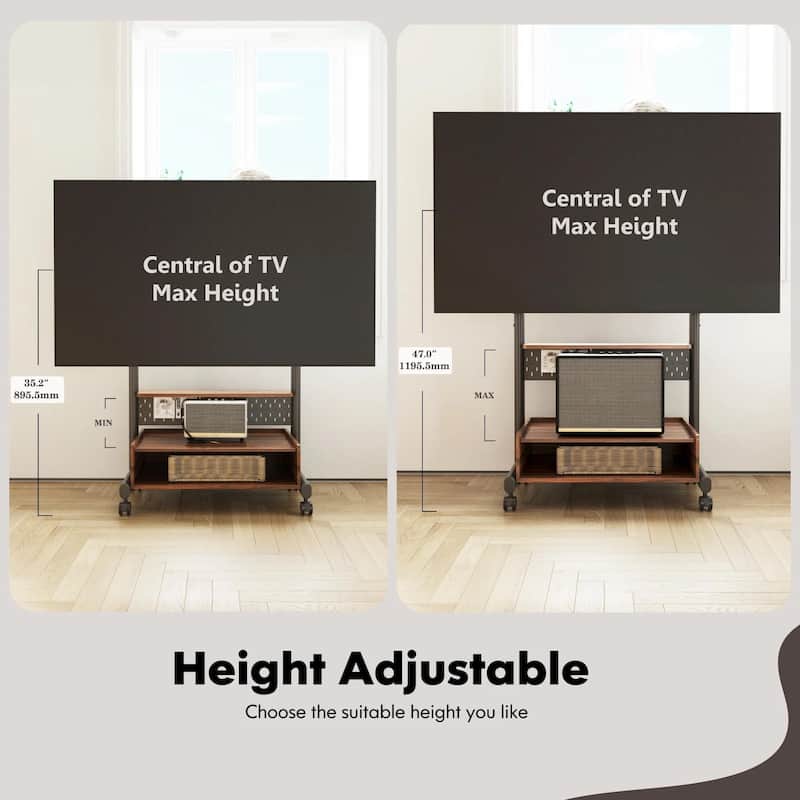 FITUEYES Rolling Floor TV Stand Mount for 40-85 Inch TVs