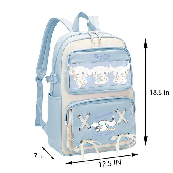 Backpack Cute Anime Student Schoolbag Cartoon Casual Travel Bag for Boys and Girls School Season Backpack (White)