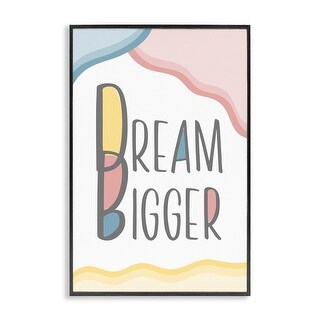 Stupell Dream Bigger Pastel Shapes Framed Giclee Art Design By Martina ...