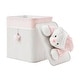 preview thumbnail 3 of 8, Pink/Cream Collapsible Folding Bamboo Kids Plush Laundry Hamper Toy Storage with Liner and Handles - Sleepy Teddy Bear