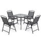 preview thumbnail 8 of 22, Pellebant 5-PC Outdoor Patio Dining Set Grey
