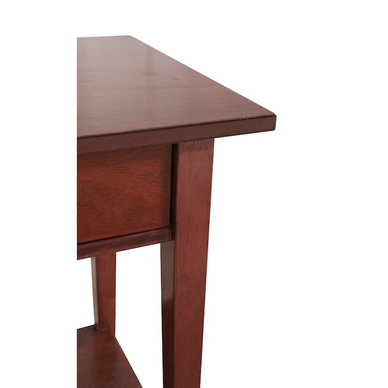 Cherry Nightstand 28x18x14 Compact Bedside Table with Modern Style, Sturdy Construction and Convenient Storage Drawer