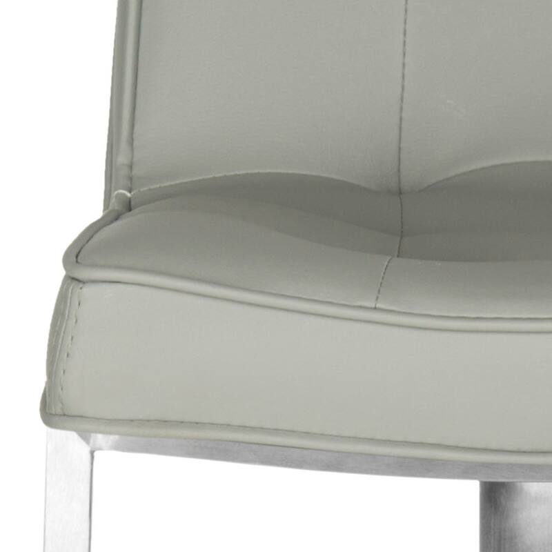 SAFAVIEH Lyndy 24.8-34.2-inch White Leather Adjustable Swivel Bar Stool - 20.1" x 16.5" x 29.9" - 20Wx17Dx30H