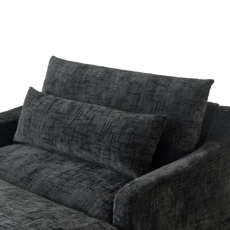 Chenille Sofa Bed with Extra-Deep Seat by Harper&Bright Designs