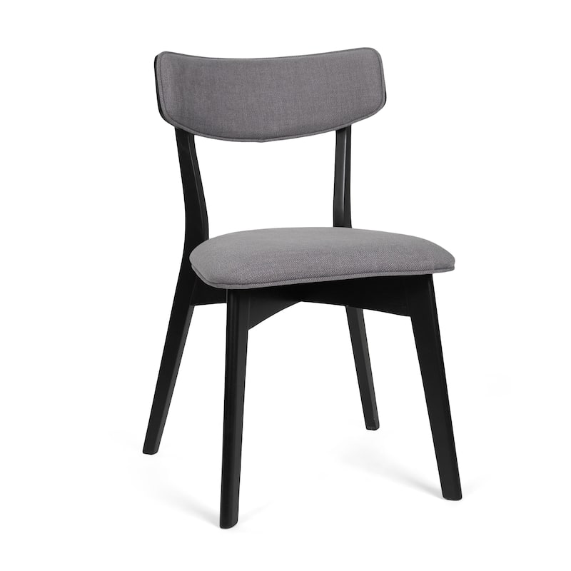 Chazz Mid-Century Modern Upholstered Rubberwood Dining Chairs (Set of 2) by Christopher Knight Home