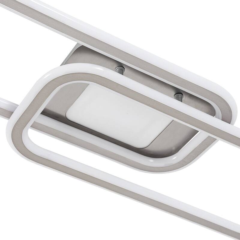 Dimmable LED Dual Oval Ring Long Semi Flush Mount Light 41in