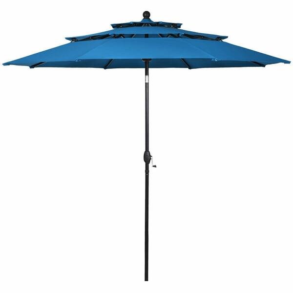 10 ft double vented patio umbrella Tangkula 3 Tier Umbrella, Outdoor Aluminum Tilt with Crank, for Market, Backyard, Poolside, Garden (Beige) : Patio, Lawn & Garden Comes with double vents Alpha Joy 10ft 3-Tier Auto-Tilt