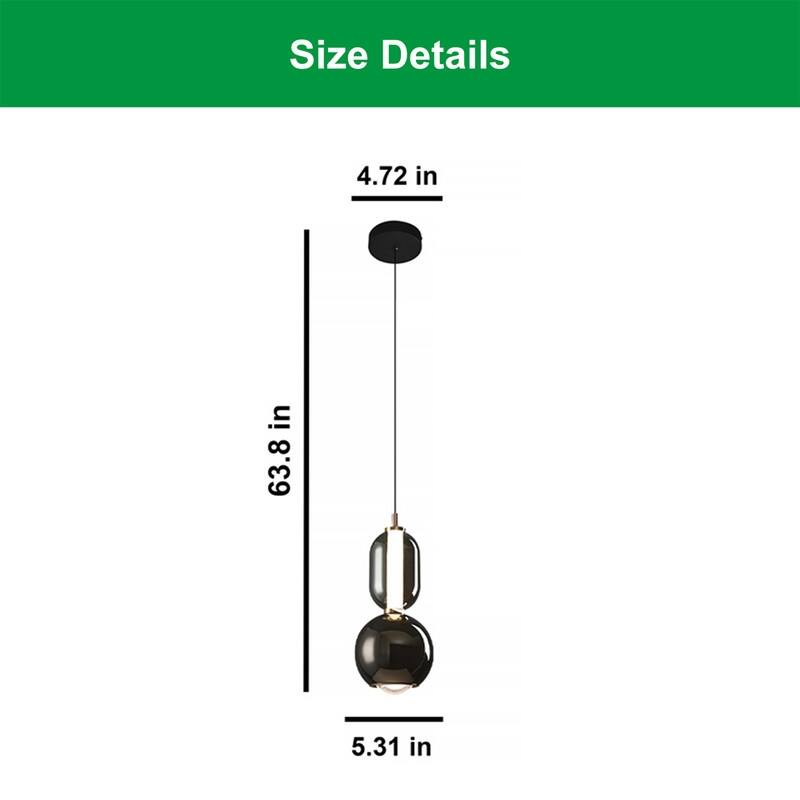 LED light fixtures black hanging light glass, metal pendant light