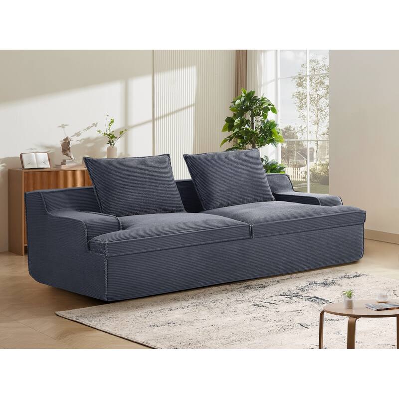 4 Seater Ergonomic Compressed Sofa Oversized Corduroy Couch