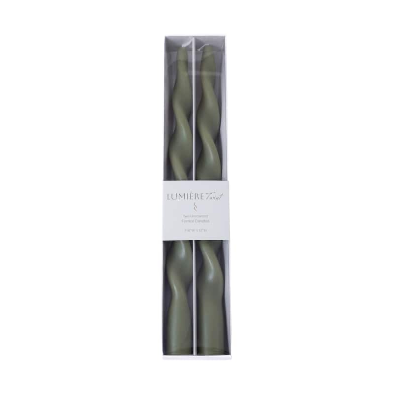 Lumière Twist Formal Taper Candles, Set of 12 - Holiday Table Décor