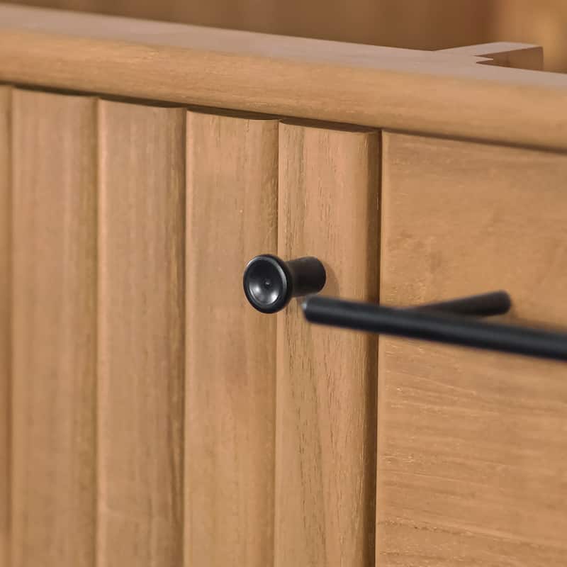 Avanity Parker Bathroom Vanity in Natural Teak with Carrara White Marble Top