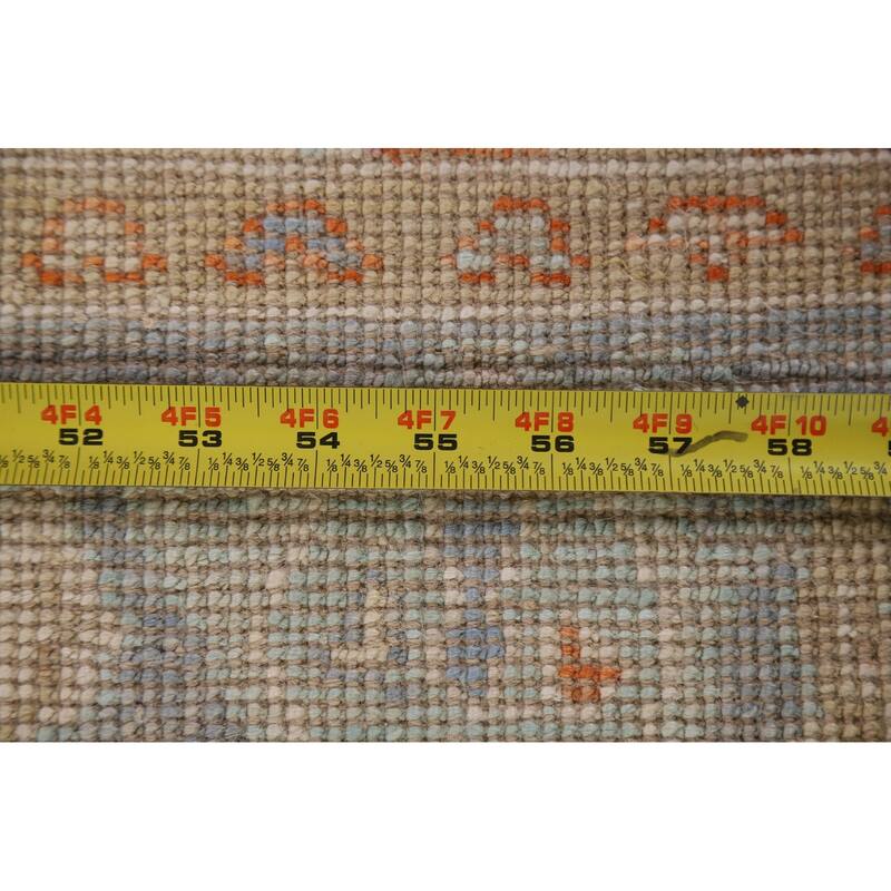 Hand Knotted Oriental 100% Wool Carpet Transitional Floral Beige & Ivories Oushak Area Rug - 2' 11'' X 2' 0''