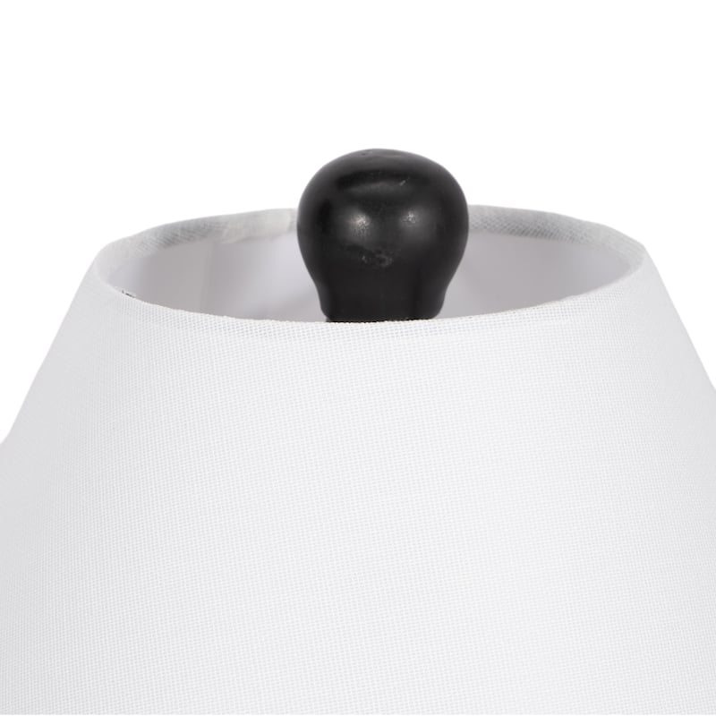 Sagebrook Home 22" Sleek Black Ceramic Cylinder Table Lamp for Modern Spaces - 14" x 14" x 22"