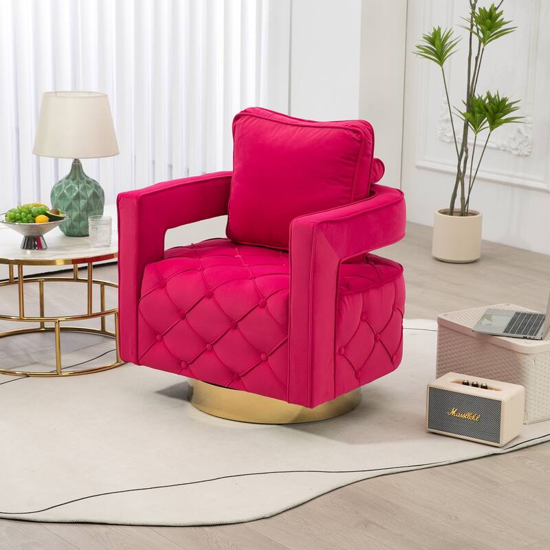 Fabric pull buckle living room rotating leisure chair, reception and negotiation chair