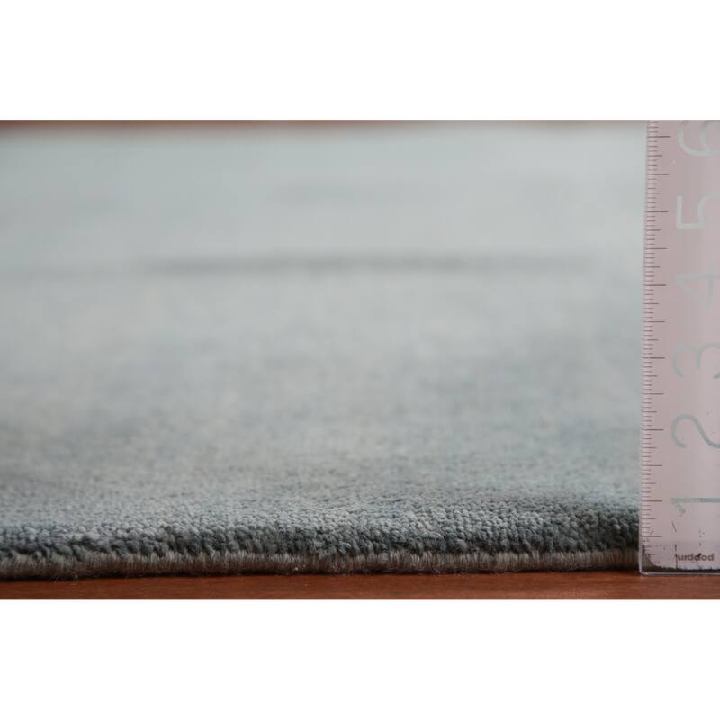 Hand Knotted Oriental 100% Wool Carpet Modern Solid Navy Blue & Blues Gabbeh Area Rug - 13' 0'' X 9' 10''